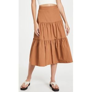 Madewell poplin tiered midi skirt